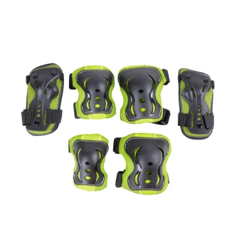 Набор защиты Tech Team Safety line 700 черно-салатовый (РАЗМЕР S)