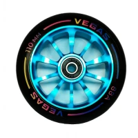 Колесо для трюкового самоката Haevner алюминиевое (110мм/ABEC 9) в черно-бирюзовом цвете